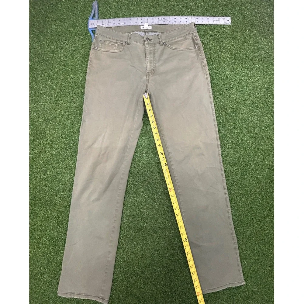 Peter Millar Mens 35 Olive Green Five Pocket Straight Leg Pants Casual Trousers